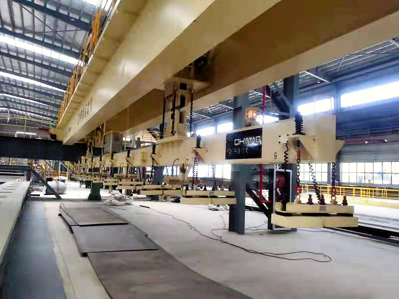 重載鋼板運輸線搭載千豪電永磁吊具